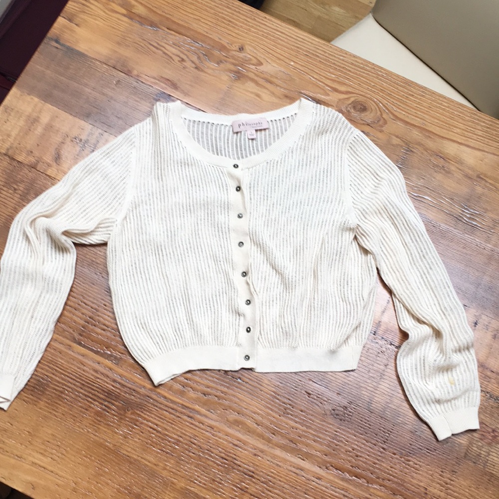 Cropped cardigan sweater
